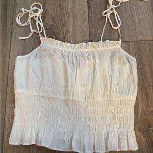 Kendall & Kylie Cream Smocked Camisole